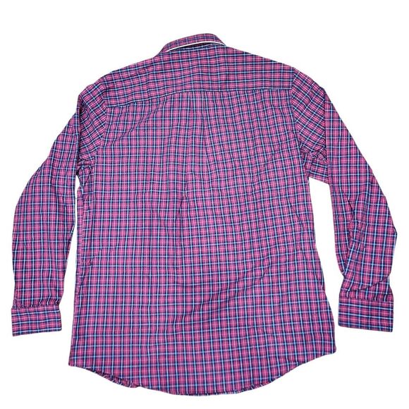 NEW Chaps Mens Easy Care Stretch Shirt‎ Size L Plaid Long Sleeve Red Blue - Picture 5 of 6